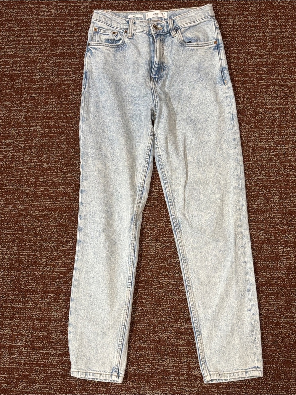 Mango jeans light wash mom jean high rise 90s inspired casual denim size 2